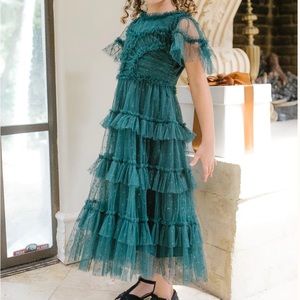 Ivy City Co MINI MAXI WHIMSICAL DRESS IN EMERALD Size 6/7